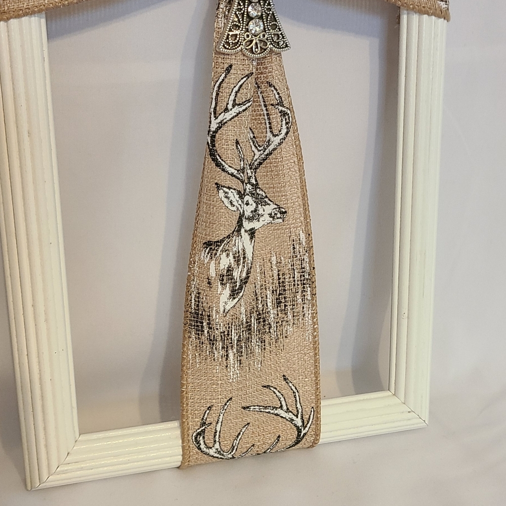 Frame Cross Art Hunting White Silver Cross Handmade Large - Picture 5 of 8